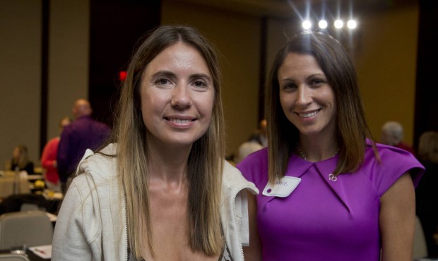 Giedre Cohen, 37, of Calabasas, Calif., and Carrie Richardson, 34, of Montgomery, Ala., pose for a ...