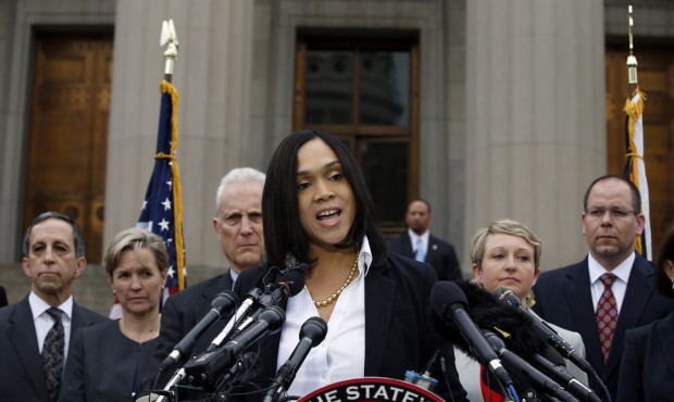 FILE – In this May 1, 2015 file photo, Baltimore state’s attorney Marilyn Mosby speaks ...