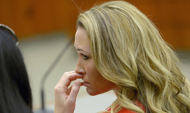 FILE – In this Jan. 15, 2015, file photo, Brianne Altice listens to the testimony during a pr...