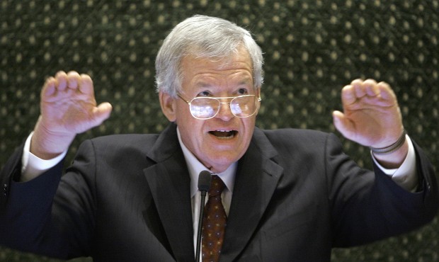 FILE – In this March 5, 2008, file photo, former U.S. House Speaker Dennis Hastert speaks to ...