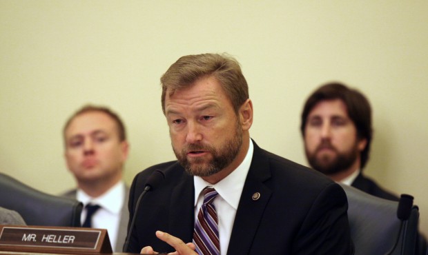 FILE – In this Sept. 16, 2014, file photo, Sen. Dean Heller, R-Nev., speaks at a hearing on C...