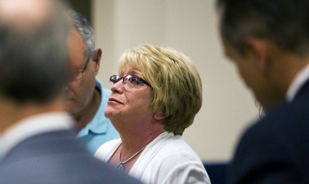 Jacque Sytsma, mother of Craig Sytsma, speaks to the court during the sentencing of Valbona Lucaj a...