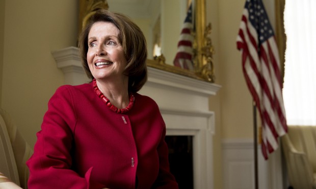 In this May 13, 2015, photo, House Minority Leader Nancy Pelosi of Calif., speaks to the Associated...