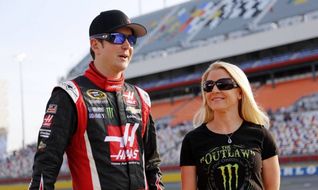 n FILE – In this May 22, 2014, file photo, Kurt Busch, left, stands with Patricia Driscoll be...