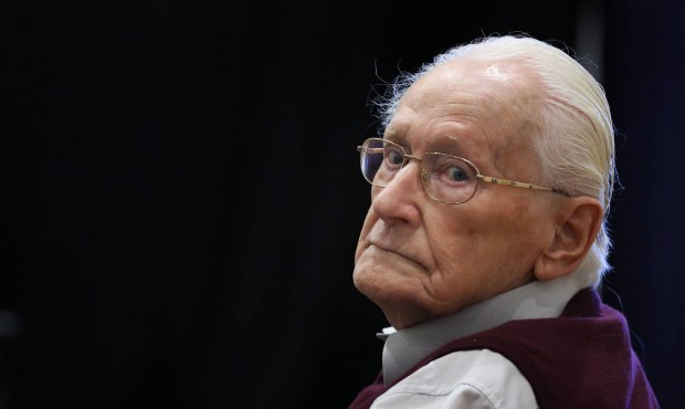 Former SS officer Oskar Groening , 94, sits in the courtroom in Lueneburg , northern Germany, Wedne...