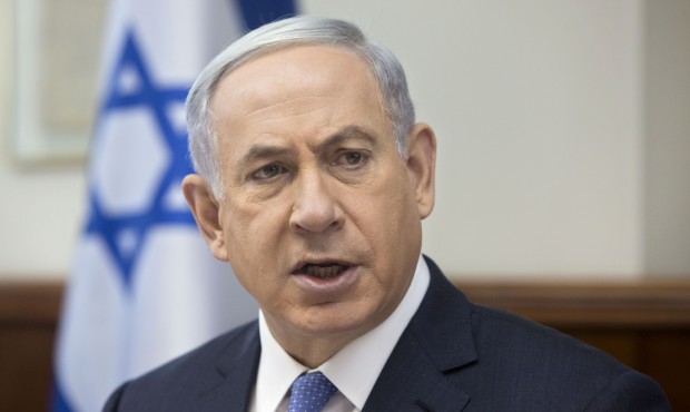 Israeli Prime Minister Benjamin Netanyahu attends the weekly cabinet meeting in his Jerusalem offic...