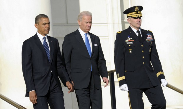 FILE – In this Jan. 20, 2013, file photo, President Barack Obama and Vice President Joe Biden...