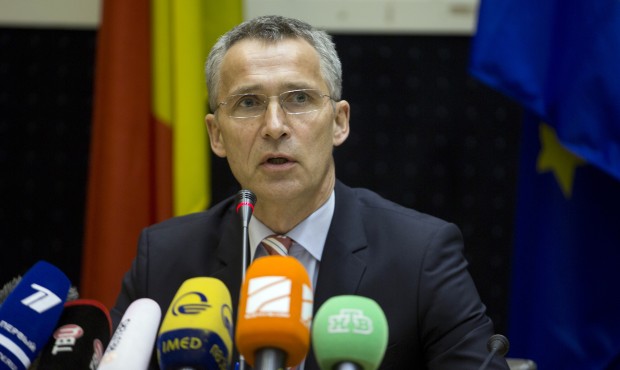 NATO Secretary General Jens Stoltenberg speaks during a media conference after a meeting of the Cou...