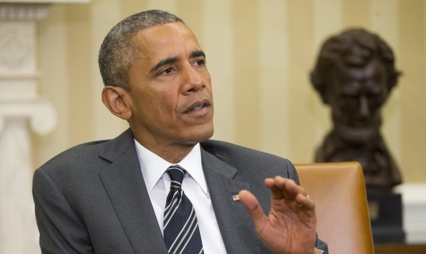 FILE – In this May 26, 2015 file photo, President Barack Obama speaks in the Oval Office of t...
