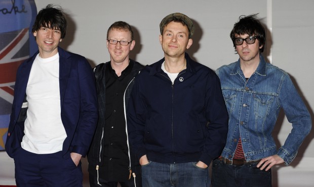 In this Feb. 21, 2012 file photo, from left, Alex James, Dave Rowntree, Damon Albarn, Graham Coxon,...