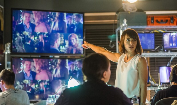 This image released by Lifetime shows Constance Zimmer in a scene from “UnREAL,” premie...