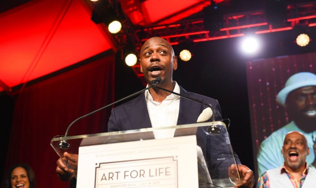 n Comedian Dave Chappelle speaks at the RUSH Philanthropic Arts Foundation’s Art for Life Benefit...