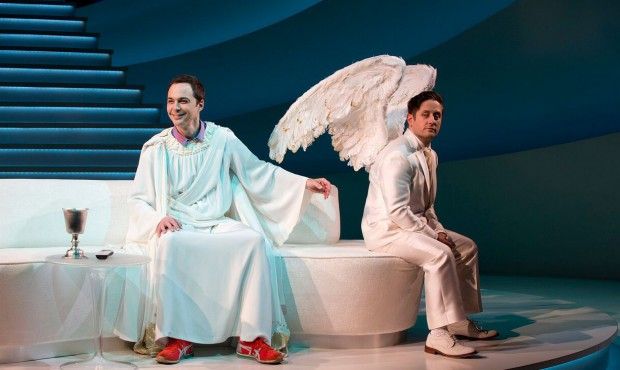 This 2015 photo provided by Polk & Company shows, Jim Parsons, left, and Christopher Fitzgerald...