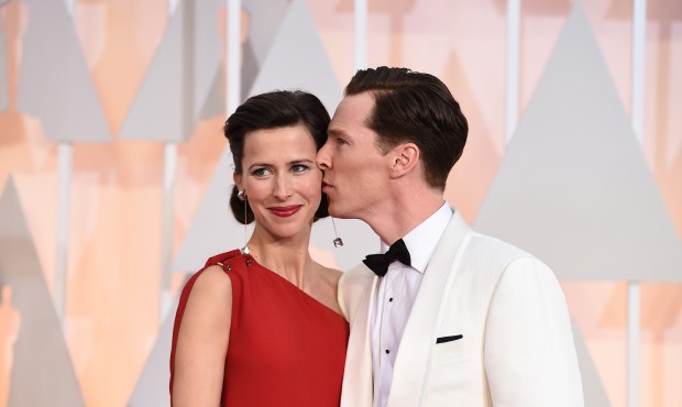 FILE – In this Feb. 22, 2015, file photo, Sophie Hunter, left, and Benedict Cumberbatch arriv...