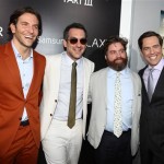From left, Bradley Cooper, director Todd Phillips, Zach Galifianakis, and Ed Helms pose together at the LA Premiere of "The Hangover: Part III" at the Westwood Village Theatre on Monday, May 20, 2013 in Los Angeles. (Photo by Matt Sayles/Invision/AP)