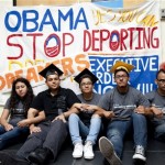 From left, Myisha Areloano, Adrian James, Jahel Campos, David Vuenrostro, and Antonio Cabrera camp outside of the Obama Campaign Headquarters in Culver City, Calif. in protest of President Obama's immigration policiesand in hopes of getting him to pass an executive order to halt discretionary deportation on Friday, June 16, 2012. President Obama eased enforcement of immigration laws Friday, offering a chance for hundreds of thousands of illegal immigrants to stay in the country and work. Immediately embraced by Hispanics, the extraordinary step touched off an election-year confrontation with congressional Republicans. (AP Photo/Grant Hindsley)