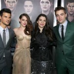 From left, Taylor Lautner, Kristen Stewart, Stephenie Meyer, and Robert Pattinson attend the world premiere of "The Twilight Saga: Breaking Dawn Part II" at the Nokia Theatre on Monday, Nov. 12, 2012, in Los Angeles. (Photo by Matt Sayles/Invision/AP)