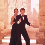 This undated publicity photo provided by United Artists and Danjaq, LLC shows Roger Moore, right, as James Bond, and Barbara Bach as Major Anya Amasova, in the 1977 film, "The Spy Who Loved Me." Moore, played Bond in seven films, more than any other actor. The film is included in the MGM and 20th Century Fox Home Entertainment Blu-Ray "Bond 50" anniversary set. (AP Photo/United Artists and Danjaq, LLC)