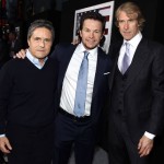 Chairman and CEO of Paramount Pictures Brad Grey, left, actor Mark Wahlberg and director/producer Michael Bay, right, arrive at the LA Premiere of "Pain and Gain" at the TCL Theatre on Monday, April 22, 2013 in Hollywood, Calif. (Photo by Matt Sayles/Invision/AP)
