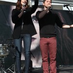 Ashley Greene, left and Jackson Rathbone speak onstage at Time Warner Cable's presentation of the Twilight Fan Camp Concert on Saturday, Nov. 10, 2012 in Los Angeles. (Photo by Casey Rodgers/Invision for Time Warner Cable/AP Images)