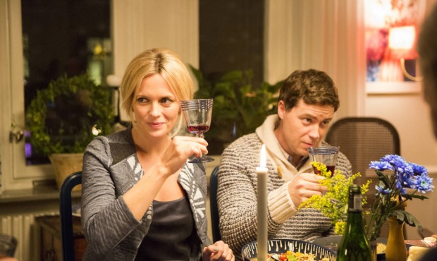 In this image released by NBC, Josephine Bornebusch, left, and Greg Poehler appear in a scene from ...